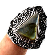 Blue Fire Labradorite Vintage Style Gemstone Handmade Ring Jewelry 7.50&quot;... - £5.98 GBP