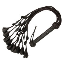 Genuine Leather Flogger , Cowhide Leather Black 09 Rose Tails Heavy Duty Whip - £22.23 GBP