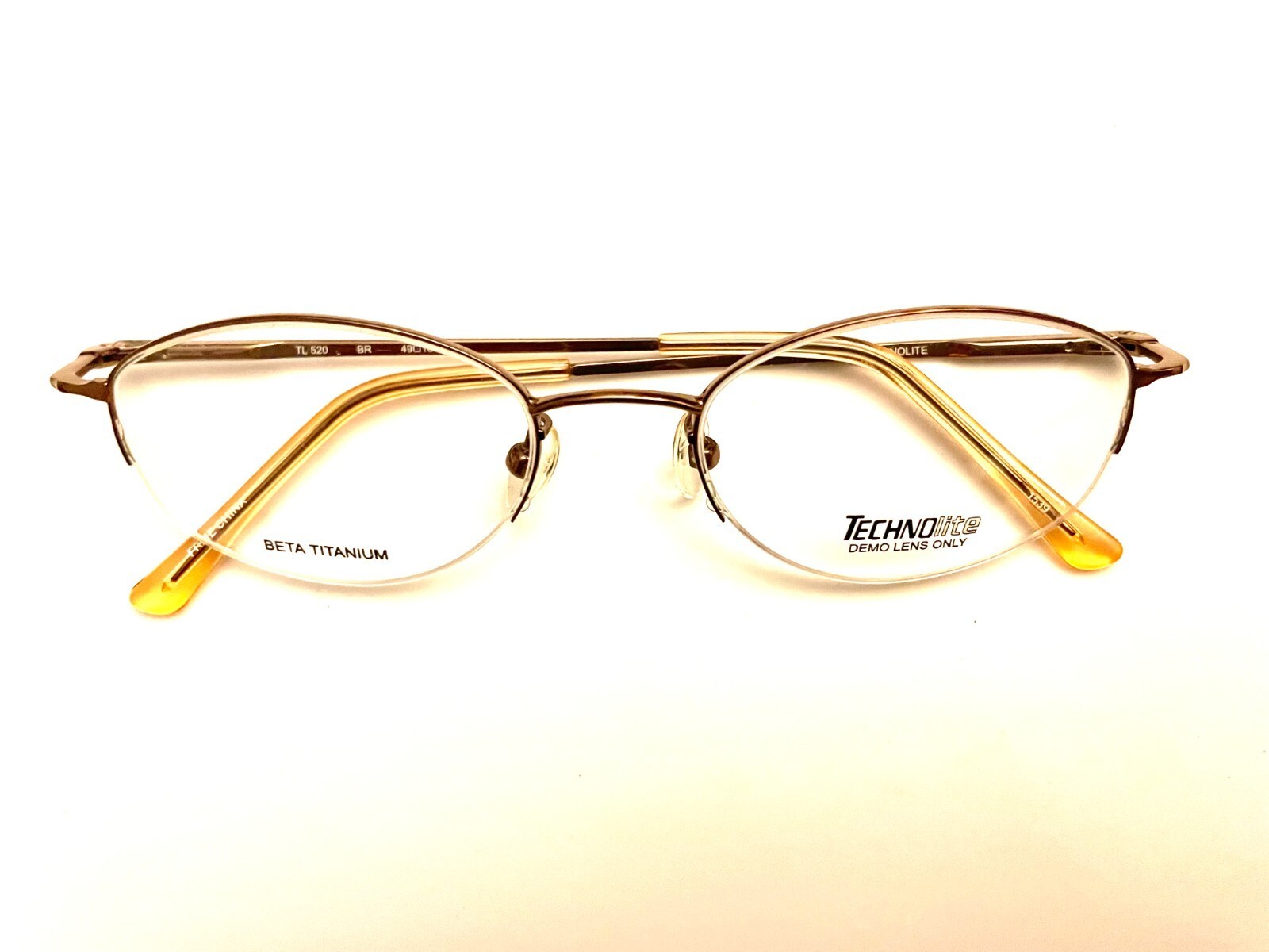 Technolite TL 520 Brown 49-18-135 Half Rim Eyeglass Frames Flex Hinges - $58.41