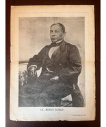 Antique Old BENITO JUAREZ Mexican President Art Print Lithograph Ca. 1900&#39;s - €48,71 EUR