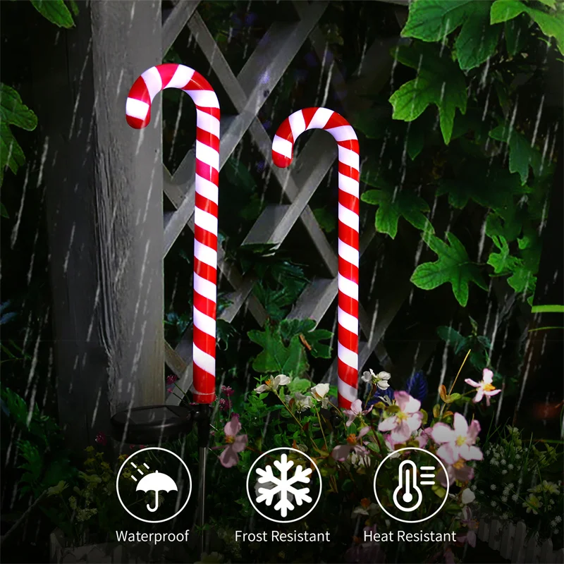 Garden Cottage Lawn lamp Christmas Candy Cane Solar  lamp Pathway Markers Light  - £105.91 GBP