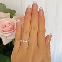 1.00CT Half Eternity Wedding Band, Eternity Ring, Engagement Ring Valentine Gift - £78.10 GBP