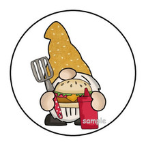 30 Gnome Grilling Barbeque Envelope Seals Labels Stickers 1.5&quot; Round Fathers Day - £5.98 GBP