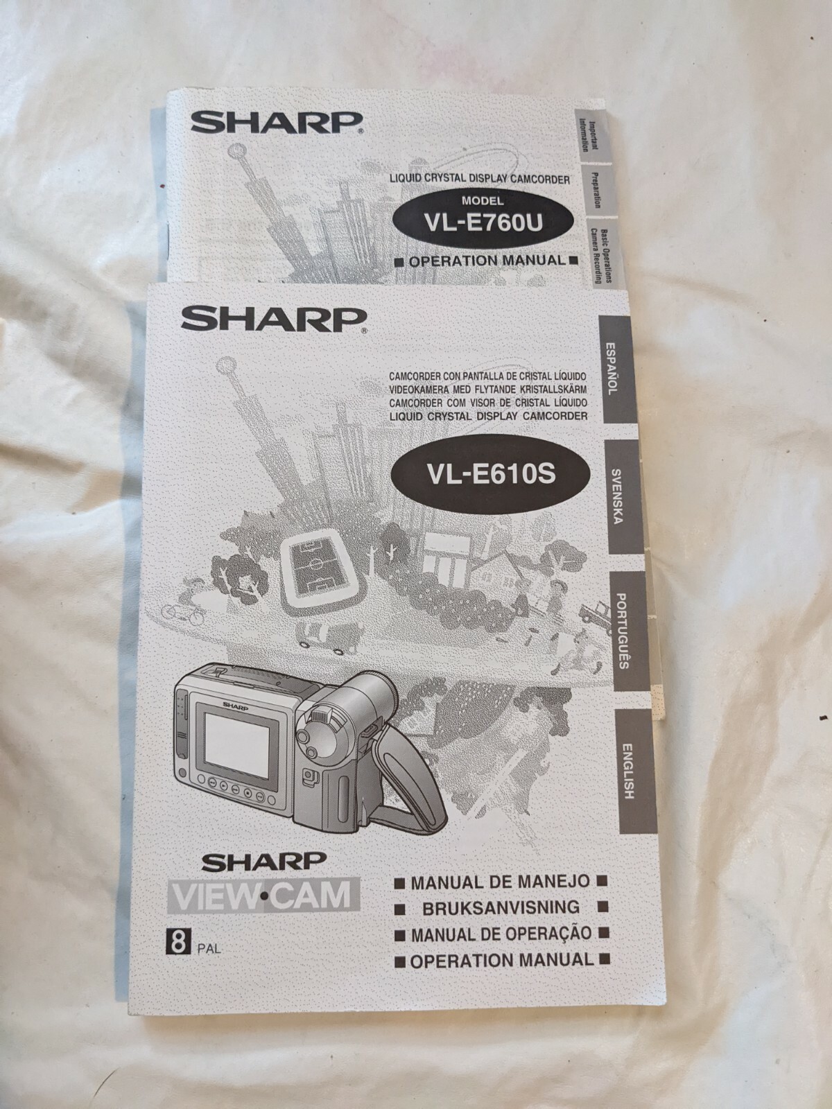 Sharp Video8 Viewcam VL-E760U Vidéo Transfert Extras 16x Manuel Fils Actif Item image 8