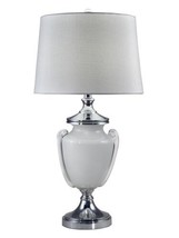 Table Lamp Dale Tiffany Alaska Urn 1-Light Clear Polished Chrome Glacial White - £216.52 GBP