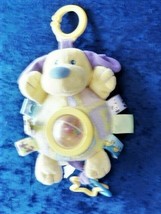 Taggies Stuffed Plush Puppy Dog Ring Link Clip Baby Toy Crinkle Rattle Yellow - £27.53 GBP