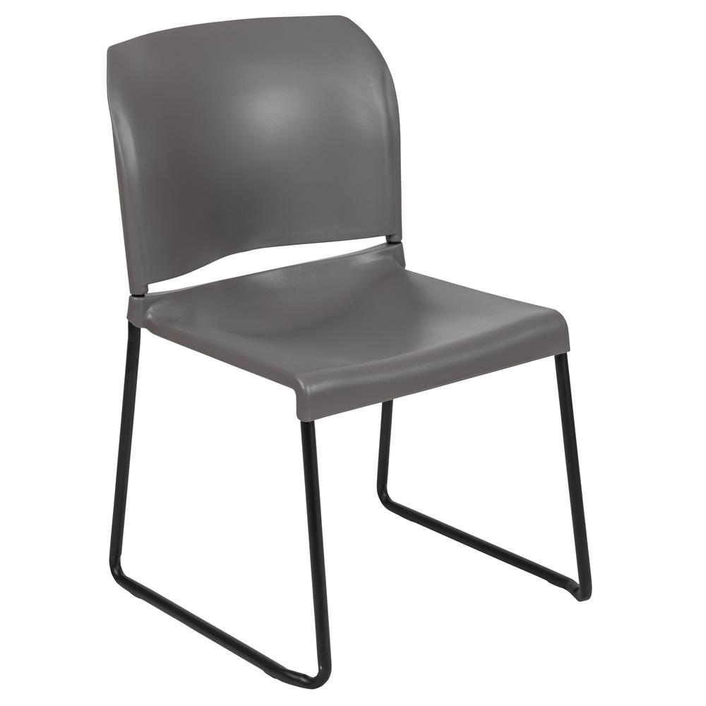 HERCULES Series 880 lb. Capacity Gray Full Back Contoured Stack Chair