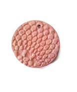 Extra Large Clay Charm For Statement Necklace 60mm Engraved Lace Ceramic... - £14.41 GBP
