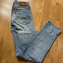 Levis 511 Men’s Size 32x32 Slim Fit Straight Leg Distressed Denim Blue Jeans - £13.21 GBP
