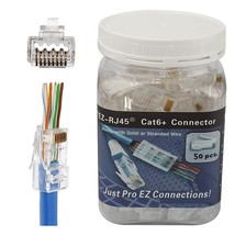 Rj45 Cat6 Cat6A Pass Through Connector 23 Awg Cables 50-Pack - End Bold ... - £20.77 GBP