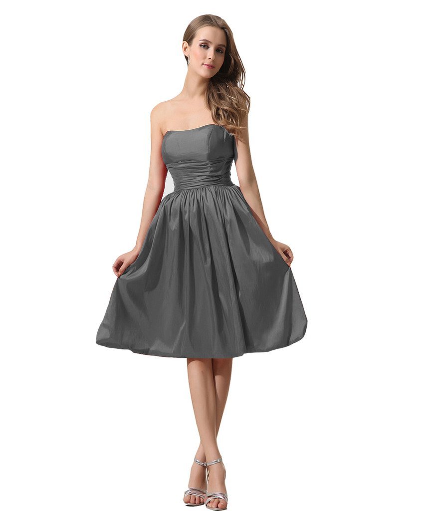 Kivary Women's Strapless Short Homecoming Prom Dresses Grey US 12