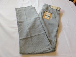 Haggar Men&#39;s Long Pants Lt Grey Heathered Check W30 L32 Straight Fit NWT - £28.27 GBP