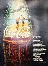 COCA-COLA-Kites-Beach-Fun-Coulpe-Sunshine-1968 Vintage Print Ad - €10,33 EUR
