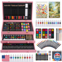 Tmol 175-Pack Deluxe Wooden Art Set Drawing Painting Kit 2 Drawing Pads ... - $57.33