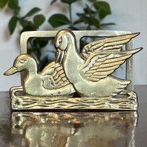 Brass Mallard Duck Napkin Holder Letter Holder Vintage England - £15.58 GBP