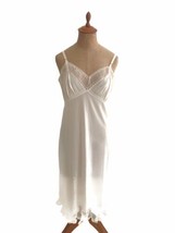 Vintage 1960s Women&#39;s Slip Off White Small Lace Nylon Adjustable Straps Size 36 - £16.34 GBP