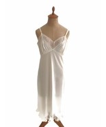 Vintage 1960s Women&#39;s Slip Off White Small Lace Nylon Adjustable Straps ... - £15.88 GBP