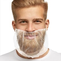 100 pcs White Polypropylene Beard Covers 18&quot; Disposabl Pleated Beard Net - £15.85 GBP