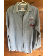 Vintage Chase Authentics Dale Earnhardt Jr Denim Button Up Shirt Size L - $378.33 MXN