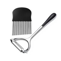 Anygleam Peeler With Vegetable Cutter Silver Serrated Blade Zinc Alloy S... - $46.50