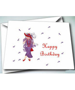 6 HAPPY BIRTHDAY GREETINGS W/ ENVELOPES FOR RED HAT LADIES OF SOCIETY - $12.19