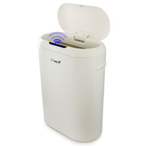 Elama 13 Gallon Automatic Sensor Hands Free Round Top Trash Can in White - $99.77