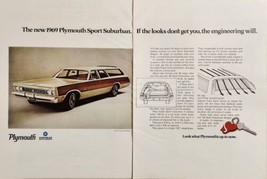 1968 Print Ad 1969 Plymouth Sport Suburban Station Wagons Chrysler Corpo... - $16.72