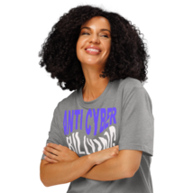 Unisex Organic Ribbed Neck T-Shirt – Anti-Cyber Bullying – Heather Grey - $54.99