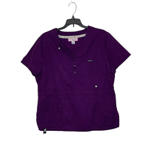Koi By Kathy Peterson Scrub Top Size Large Purple Womens Cotton Polyester - $19.79