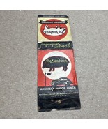 Vintage Match Book Pig Sandwich America’s Motor Lunch - $202.05 MXN