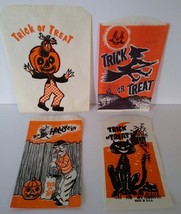 Halloween Candy Trick Or Treat Bags Goblin Head Man Witches Spooks Black Cat (4) - £15.31 GBP