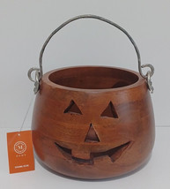 Martha Stewart Large Wooden Jack O Lantern Pumpkin Halloween 12&quot; X 8.5&quot; New - £86.07 GBP
