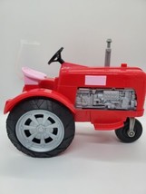 2017 Mattel Barbie Tractor 9 Inch Red Pink Farm Vehicle Farmer Toy Accessory - £7.91 GBP