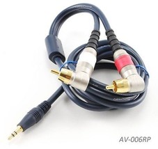 6Ft 3.5Mm Stereo Male To Dual Rca Male Right-Angle Plug Cable - - £31.51 GBP