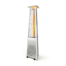 42 000 BTU Stainless Steel Pyramid Patio Heater With Wheels - Color: Silver - £415.18 GBP