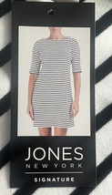Women’s Jones New York Black And White Striped Dress Size XL Boatneck  - £17.32 GBP
