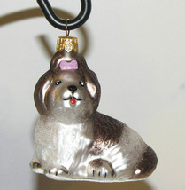 Shih Tzu Lhasa Apso Dog Puppy Polish Glass Unique Christmas Ornament Boxed - $28.99
