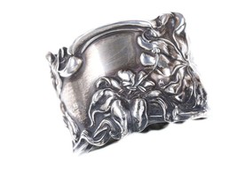 c1900 Art Nouveau Sterling Napkin Ring Frank Whiting Lily/Florence with Betty Mo - £193.84 GBP