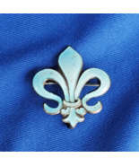 Deco Guilloche Enamel STERLING SILVER BROOCH Vintage Hand made Pin Fleur... - $375.25
