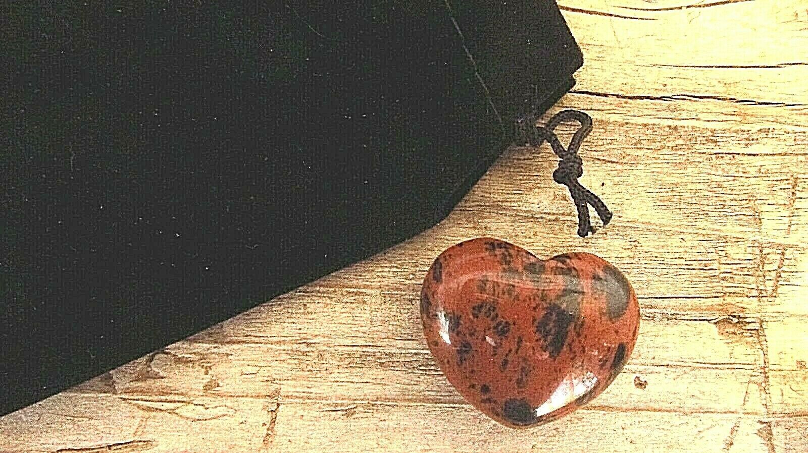 Mahogany Obsidian Reiki Healing Crystal Puff Heart 30mm With Pouch Courage - $5.04