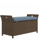 Outsunny 27 Gallon Outdoor Rattan Storage Bench w/Cushion &amp; Handles - $2,958.23 MXN