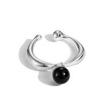 New Arrival Sterling Silver Bell Shape Black Onyx Adjustable Ring - $33.00