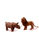 Lion and Rhino Hard Plastic Safari Figures New Without Package 4 inches ... - €6,89 EUR
