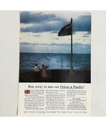 Vtg 1960 Cunard Cruise Lines Print Ad Run Away To The Sea Orient &amp; Pacific - $7.57