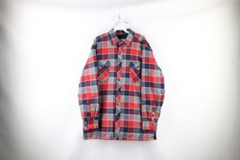NOS Vtg 90s Streetwear Mens L Baggy Insulated Flannel Button Shirt Jacket Plaid - £67.63 GBP