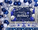 Blue Birthday Decorations For Men, Happy Birthday Decorations For Men Wo... - £31.49 GBP