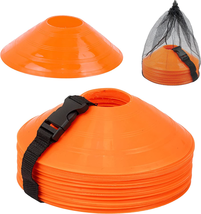 Soccer Cones for Drills with Mesh Bag &amp; Strap-Flexible, Heavy-Duty Sports Cones - £13.58 GBP