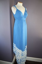 NWT Gypsy 05 La Ba Dee Blue Tie Dye Deep V Bamboo Twist Strap Maxi Dress S $143 - £32.58 GBP