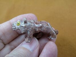 Y-TIG-18 little gray red TIGER figurine SOAPSTONE PERU stone carving lov... - $8.99
