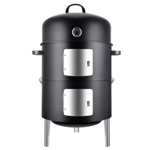 17 Inch Steel Charcoal Smoker, Heavy Duty Round BBQ Grill - $359.96